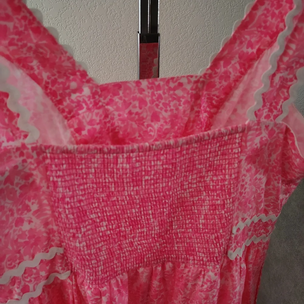 Lilly Pulitzer Pollie Cotton Midi Dress in the Pink Sz 14  large Summer - Picture 5 of 5